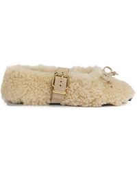 Marni - Ballerines Shearling À La Crème Avec Boucle - Lyst