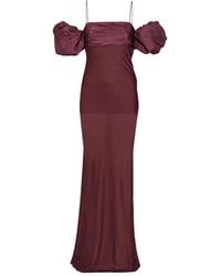 ROTATE BIRGER CHRISTENSEN - Chiffon Dress With Puffed Sleeves - Lyst