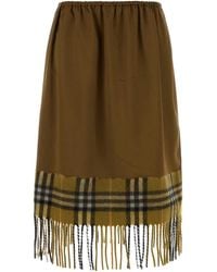 Burberry - Biscuit Satin Skirt - Lyst