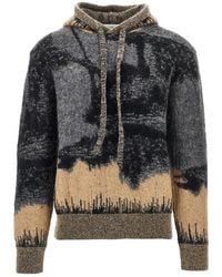 Laneus - Mohair-Blend Sweatshirt With Jacquard Motif - Lyst