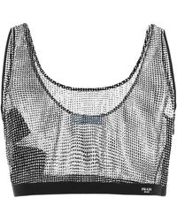 Prada - Embellished Polyester Blend Top - Lyst