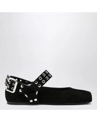 Alaïa - Suede Ballet Flats 'Biker' - Lyst