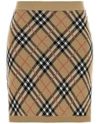 Burberry - Check Knit Mini Skirt - Lyst