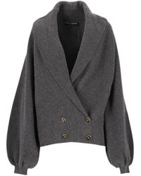 Dolce & Gabbana - Dolce & Gabbana Cropped Shawl Collar Cardigan With Wide Sleeves - Lyst