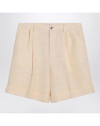 Valentino - Butter-Coloured Bermuda Shorts With Turn-Ups - Lyst