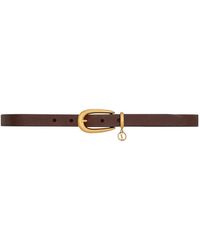Saint Laurent - Cassandre Charm Elongated Buckle Thin Belt - Lyst