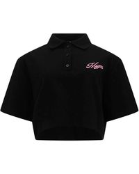 MSGM - Polo Shirt Cropped Cotton - Lyst