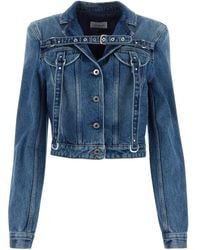 Off-White c/o Virgil Abloh - Cropped Denim Jacket - Lyst