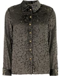 Alberta Ferretti - Floral Jacquard Button Viscose Blouse - Lyst