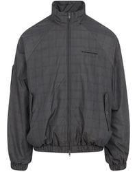Balenciaga - Plaid Zip-Up Jacket - Lyst