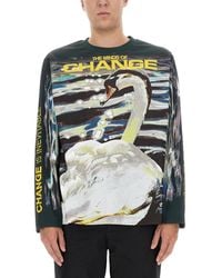 Burberry - Swan Print T-Shirt - Lyst