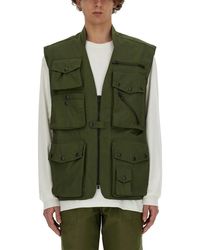 Needles - Utility Vest With Multiple Pockets And Zip Closure - Lyst