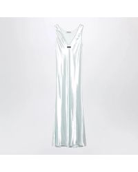Miu Miu - Chlorophyllcolored Shiny Viscose Dress - Lyst