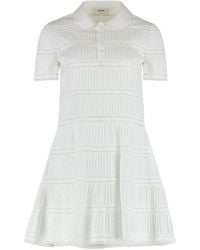 Celine - Dress With Embroidered Trimmings - Lyst