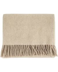 Fabiana Filippi - Two-Tone Pure Virgin Wool Throw With Geometric Pattern - Lyst