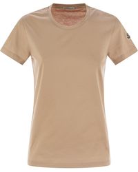 Moncler - Cotton Jersey T Shirt With Logo Patch - Lyst