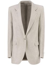 Tagliatore - Single-Breasted Bouclé-Effect Mélange Blazer - Lyst