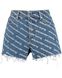 Alexander Wang - Shorts Denim With Print - Lyst