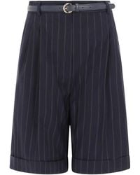 Max Mara - Wool Bermuda Shorts With Belt - Lyst
