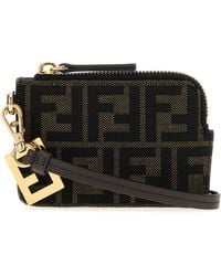 Fendi - Embroidered Jacquard Card Holder - Lyst