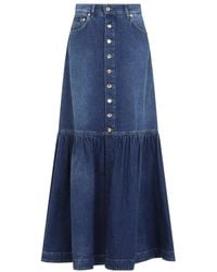 Dolce & Gabbana - Dolce & Gabbana Denim Long Denim Skirt - Lyst