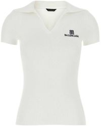 Balenciaga - Viscose Blend Polo Shirt - Lyst