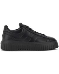 Hogan - Leather Sneakers With Textured Sole - Lyst