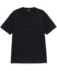 Giorgio Armani - Pure Cotton Interlock Signature Logo T-Shirt Clothing - Lyst