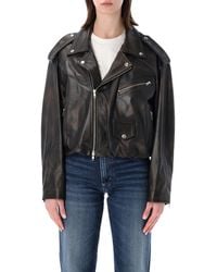 S.W.O.R.D - Elastic Hem Leather Jacket - Lyst