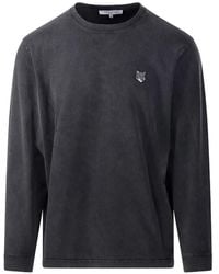 Maison Kitsuné - Maison Kitsuné Fox Head Faded Comfort Long Sleeve Tee S - Lyst
