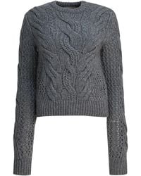 Max Mara - Wool-Blend Crewneck Sweater With Braids Knitwear - Lyst