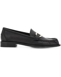 Ferragamo - Leather Loafers With-Tone Metal Bit Detail - Lyst