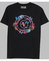 Versace Jeans Couture - T-Shirt With Butterfly Emblem Cotton T-Shirts - Lyst