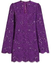 Dolce & Gabbana - Lace Mini Dress - Lyst