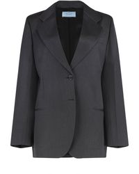 Prada - Single-Breasted Two-Button Jacket - Lyst