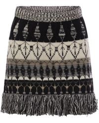 Vanisé - Wool And Cashmere Blend Jacquard Skirt - Lyst