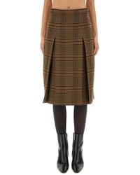 Saint Laurent - Wool And Cashmere Midi Skirt - Lyst