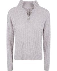 Rossopuro - Long Sleeved Polo Neck Sweater - Lyst
