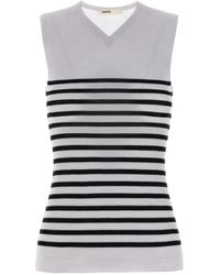 KHAITE - Wool Sleeveles T-Shirt - Lyst