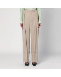 Victoria Beckham - Wide Mandarin Colour Pants - Lyst