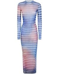 Jean Paul Gaultier - Mesh Long Dress Printed "Air" - Lyst