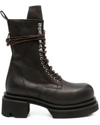 Rick Owens - Leather Lace Up "Bogun" Boots - Lyst