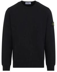 Stone Island - Cotton Crew Neck Sweatshirt With Compass Badge - Lyst