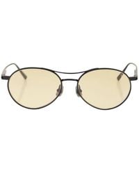Brunello Cucinelli - Titanium Aviator Sunglasses With Crystal Lenses - Lyst