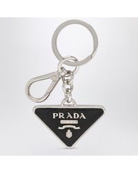 Prada - Saffiano And Metal Key Ring - Lyst