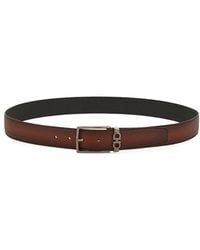Ferragamo - Textured Logo Buckle Belt - Lyst