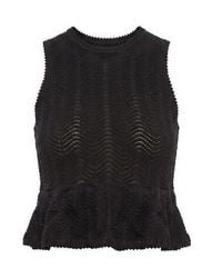 Twinset - Pointelle Knit Zigzag Top - Lyst