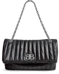 Balenciaga - Monaco Medium Leather Shoulder Bag - Women's - Calfskin/cotton - Lyst