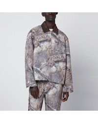Represent - Camo Trucker Jacket With Corduroy Collar - Lyst