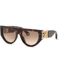 Roberto Cavalli - Havana Acetate And Metal Sunglasses - Lyst